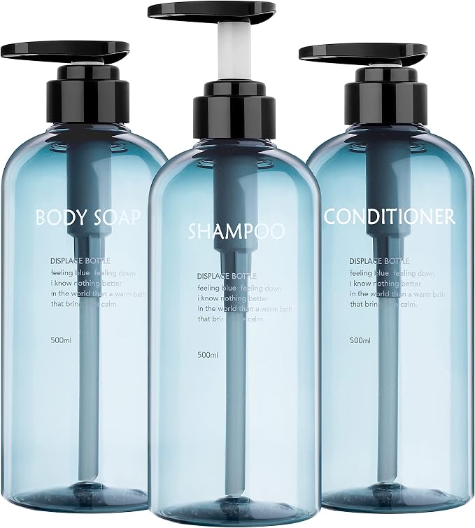 Refillable Shampoo and Conditioner Bottles, 10oz/300ml Shampoo Conditioner Body by Wellax