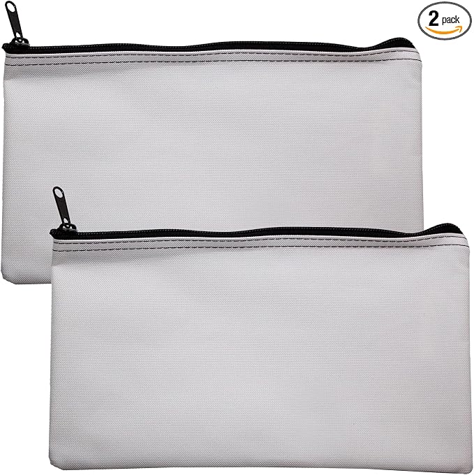 Multipack of 2 Compact Zipper Cloth Pouches, Zipper Bag, Travel Toiletry by CardinalBagSupplies