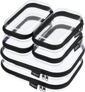 6 Pack Clear Hard Shell Zipper Case, Hard Plastic Organizer Pouches by Unknown