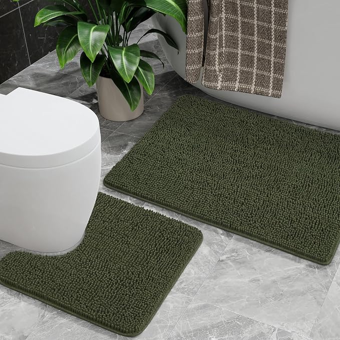 AROGAN Bathroom Rug Sets 2 Piece, Washable Bath Rug, Absorbent Soft Non Slip by AROGANAREARUG
