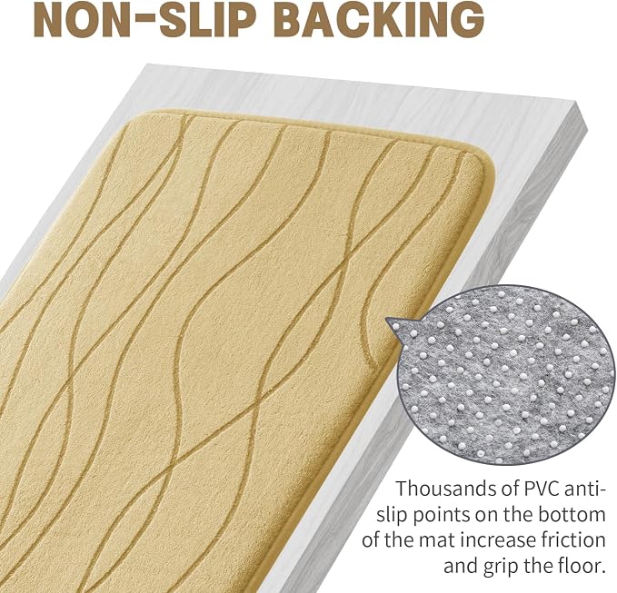 YIHOUSE Memory Foam Bathroom Rug Sets 2 Piece, Ultra Absorbent Bath Mat - Image 9