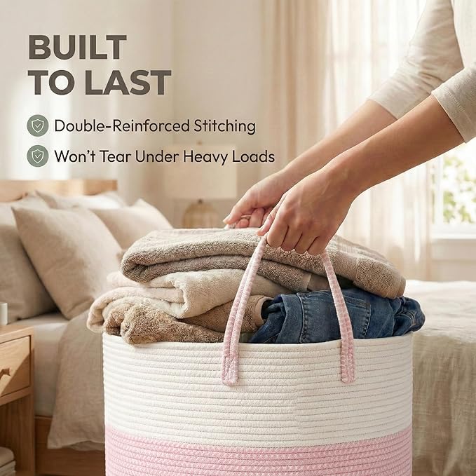 65L Extra Large Blanket Basket for Living Room - Image 6