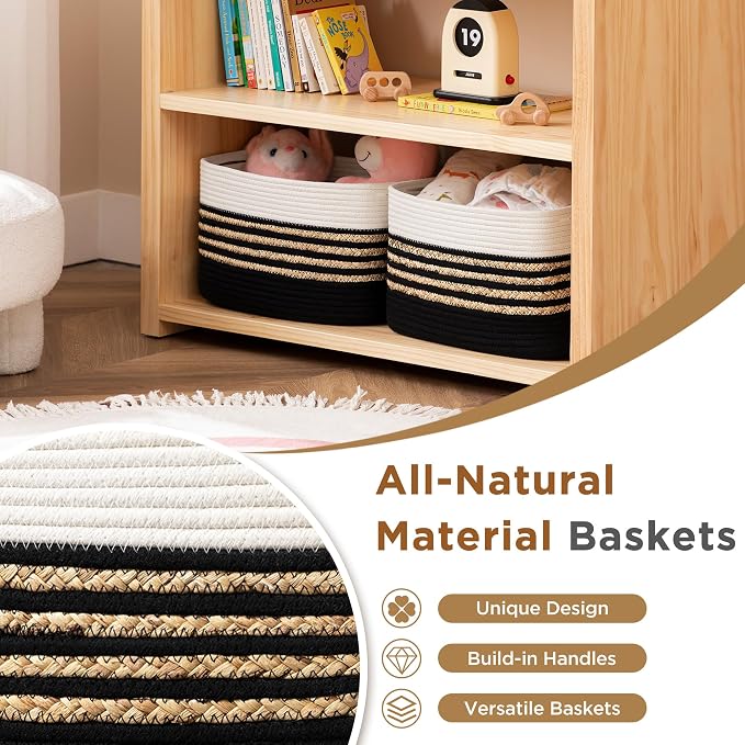 UBBCARE 4 Pack Baskets for Organizing, Woven Storage Baskets for Toys and Towel - Image 5