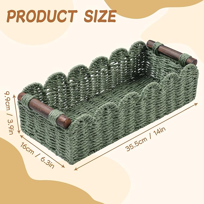 Toilet Paper Storage Basket Bathroom Counter Organizer Wicker Baskets - Image 7