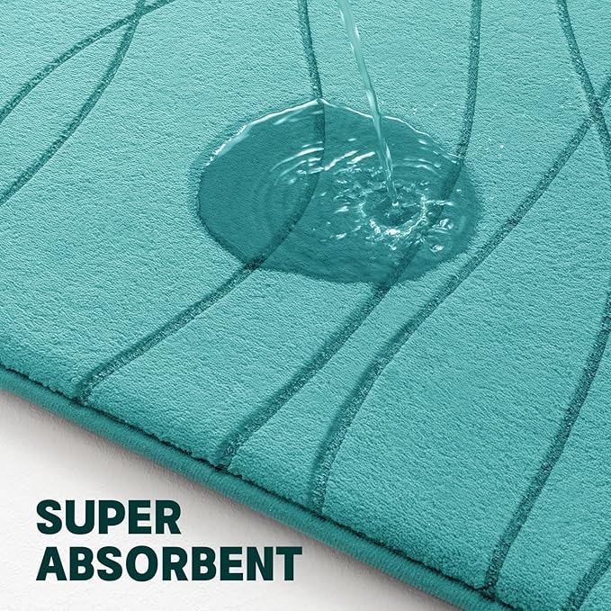 YIHOUSE Memory Foam Bathroom Rug Sets 2 Piece, Ultra Absorbent Bath Mat - Image 5