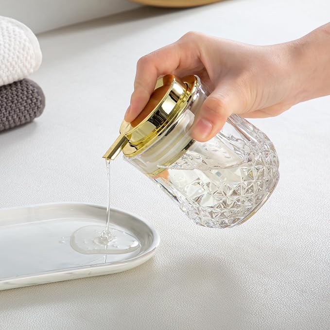 Glass Soap Dispenser, Bathroom Hand Liquid Soap Dispensers, Refillable Dish - Image 3