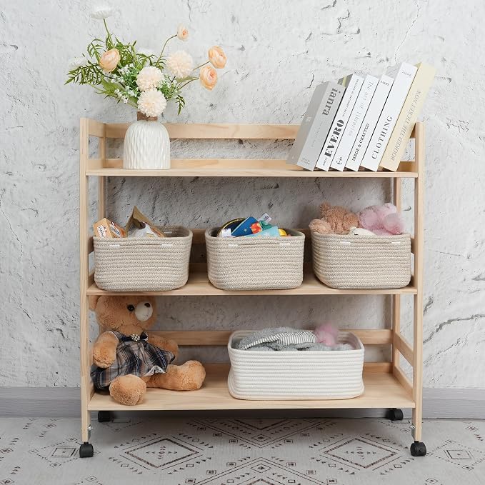 Small Woven Storage Baskets 12“X8”X5“ Decorative Rope Bins - Image 4
