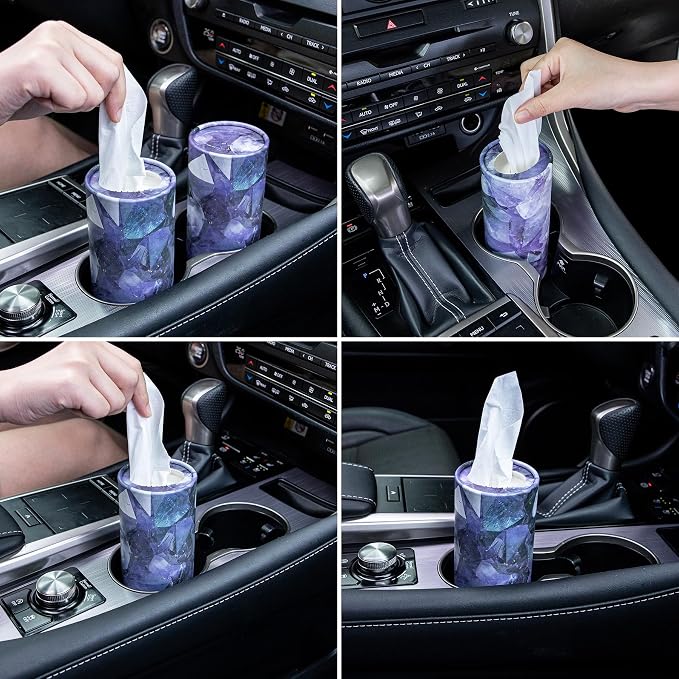 SINGARO Car Tissue Holder, 4 Pack Car Cup Holder Facial Tissues - Image 4