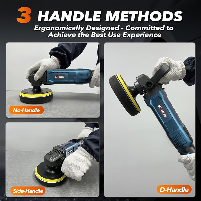 GEVEELIFE Buffer Polisher, 6 Inch/7 Inch 1600W Rotary Car Buffer Polisher Waxer - Image 5