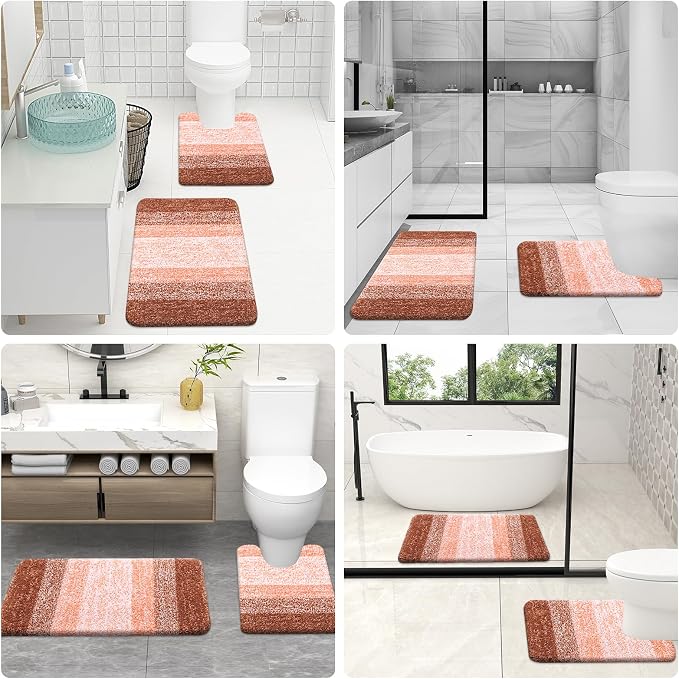 OLANLY Bathroom Rug Set 2 Piece, Soft Absorbent Microfiber Bath Mats and - Image 8