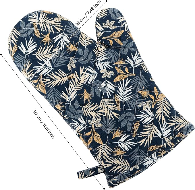 Oven Gloves Extra Long Cotton Cooking Gloves - Image 2