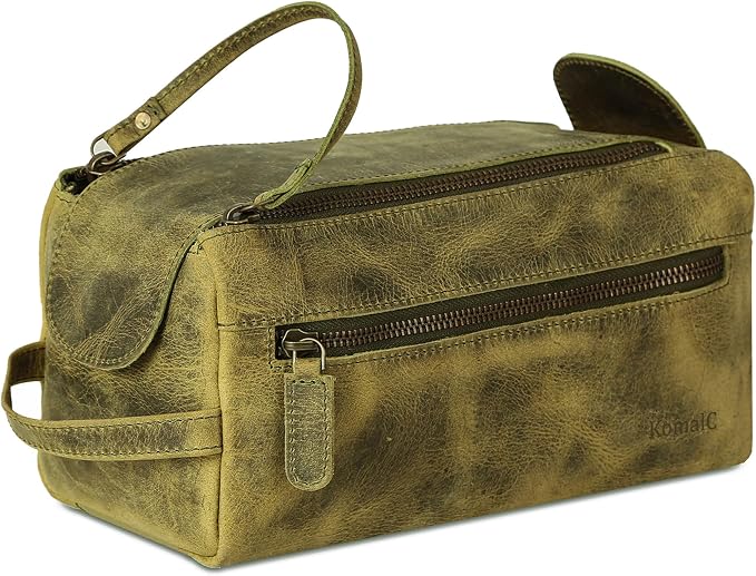 KomalC Premium Buffalo Leather Toiletry Bag by KomalC