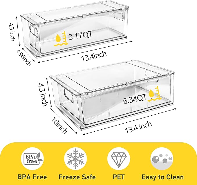 4 Pack Refrigerator Organizer Bins - Image 4