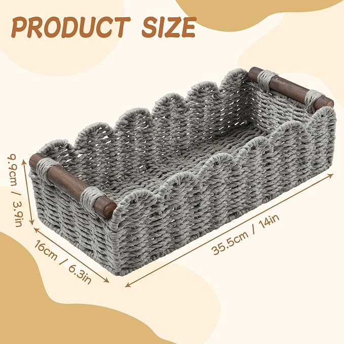 Toilet Paper Storage Basket Bathroom Counter Organizer Wicker Baskets - Image 7