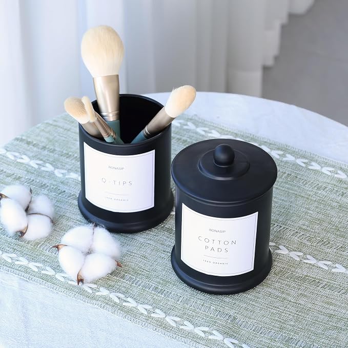 Qtip Holder & Cotton Pad Dispenser, Bathroom Organizer and Storage Canisters - Image 9