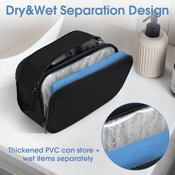 Wedama Toiletry Bag for Men, Handheld Travel Bag, Waterproof Toiletries - Image 5