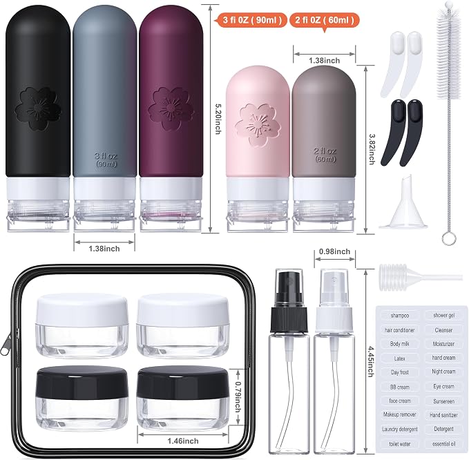 20Pack Travel Bottles for Toiletries, Silicone TSA Approved Travel Size - Image 2