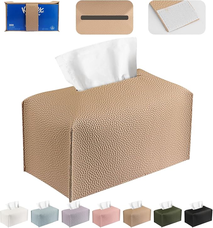 Tissue Box Cover PU Leather Tissue Holder Rectangle Facial Tissue Case Tissue by DecorateYourHome