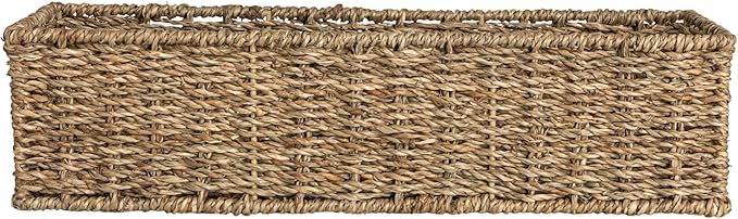 Household Essentials Handwoven Seagrass Rectangular Storage Basket - Image 5