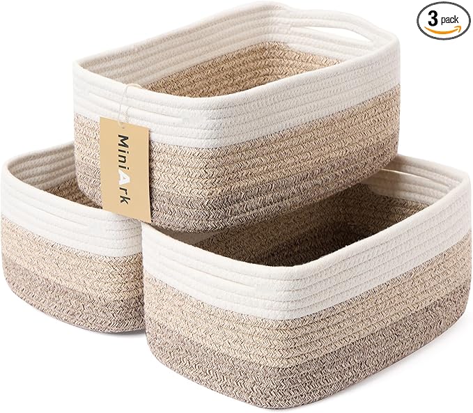 Small Storage Baskets for Organizing | Closet Organizer Bins | Shelf Toy Basket by MiniArkStorageBasketsHome