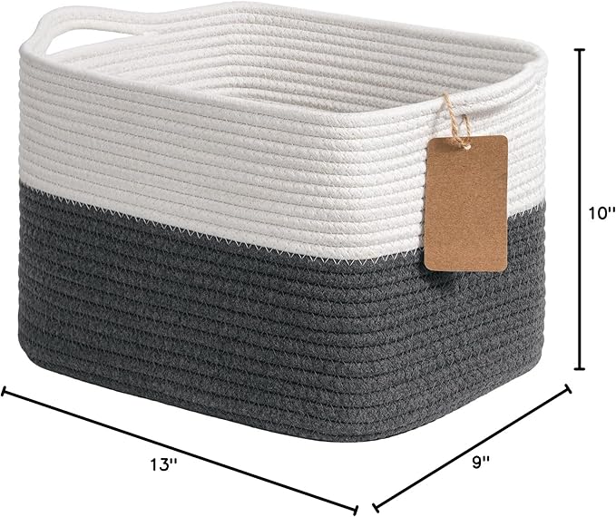Goodpick Woven Storage Basket for Shelves, Baskets for Organizing, Cotton Rope - Image 8