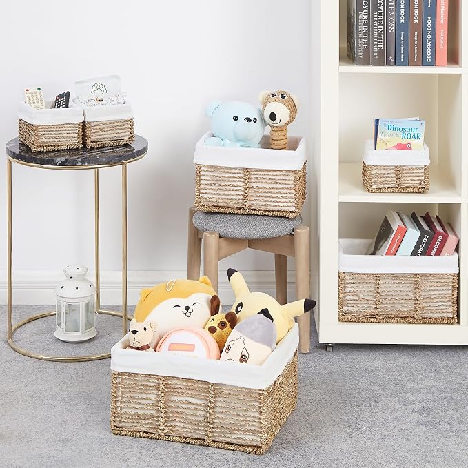 Vagusicc Wicker Storage Basket, 6 Pack Seagrass Baskets - Image 4