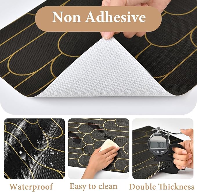 Shelf Liners for Kitchen Cabinets Drawer Liner 23.6in x 30FT Non Adhesive Black - Image 4