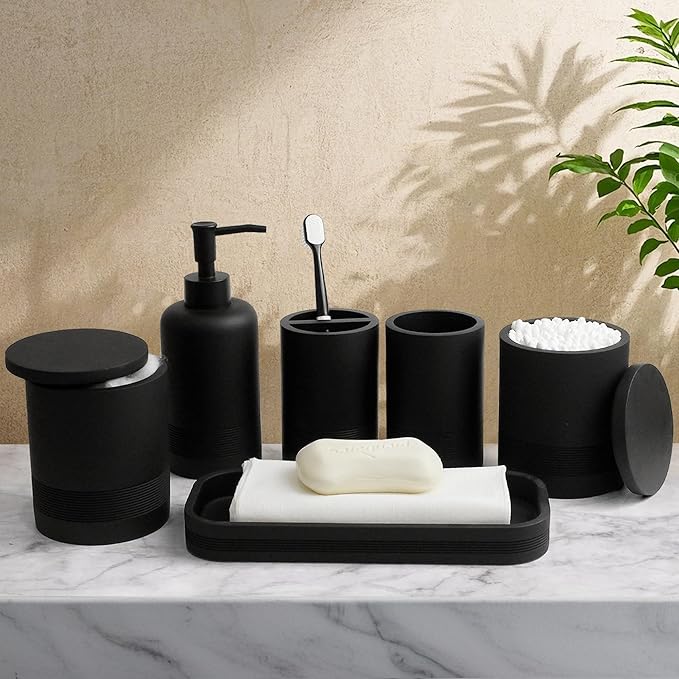 6-Piece Bathroom Accessories Set, Organizer Set - Image 2