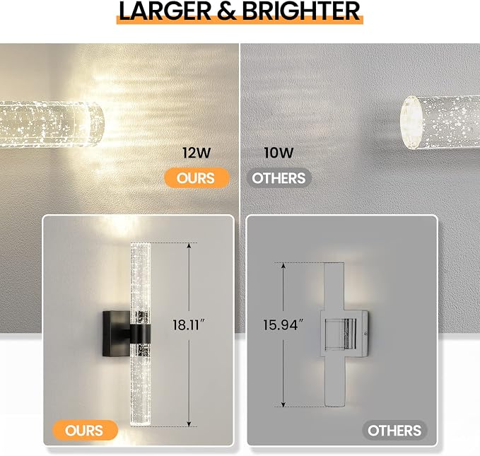 Black Modern LED Wall Sconce - Image 4