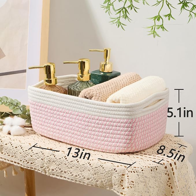 Small Storage Baskets for Organizing | Closet Organizer Bins | Shelf Toy Basket - Image 3