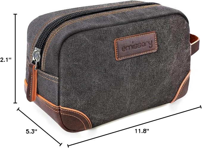 emissary Toiletry Bag for Men, Canvas Travel Toiletry Bag Men's Dopp Kit - Image 10