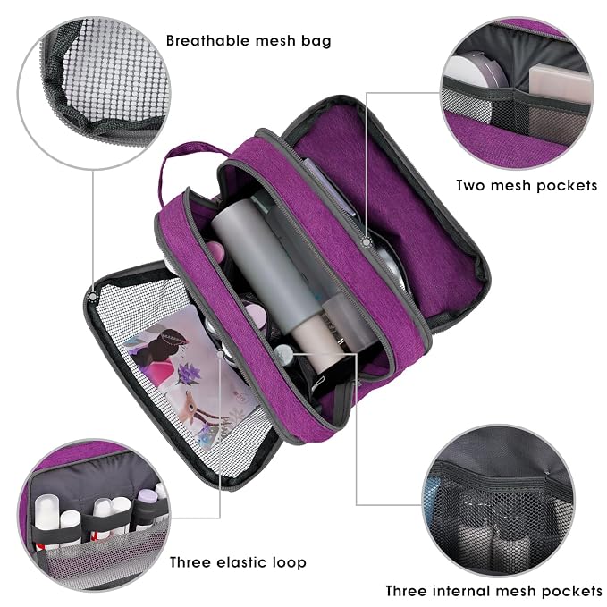 Toiletry Bag for Men Hanging Dopp Kit Water Resistant Shaving Bag Small - Image 3