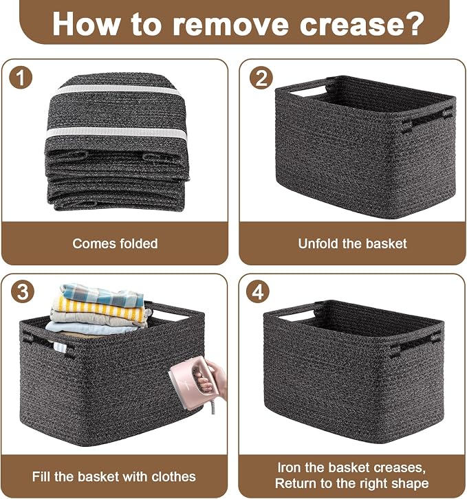 Storage Baskets for Organizing, Woven Decorative Baskets for Shelves - Image 6