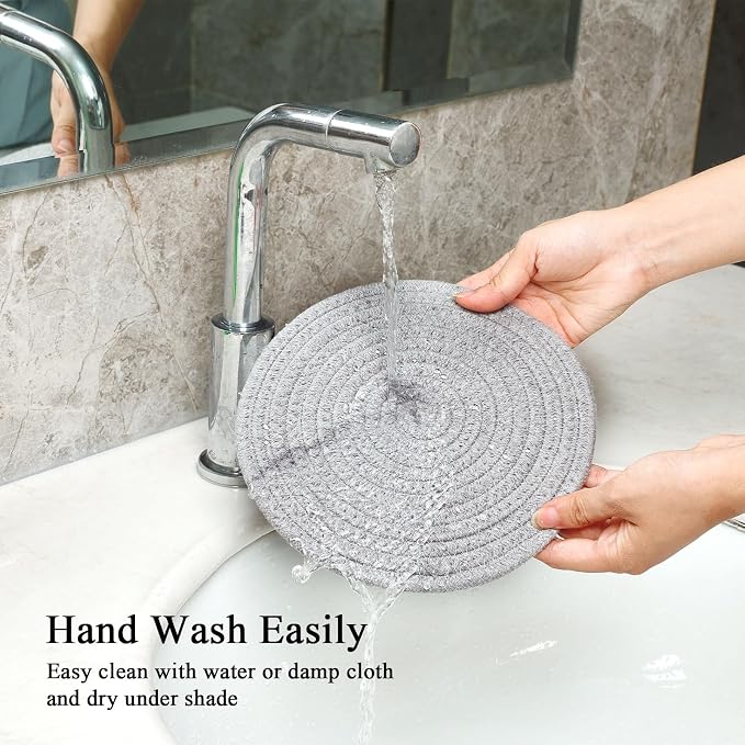 SHACOS 8 Inches Trivets for Hot Dishes, 4 Pieces Heat-Resistant Trivets Mats - Image 4