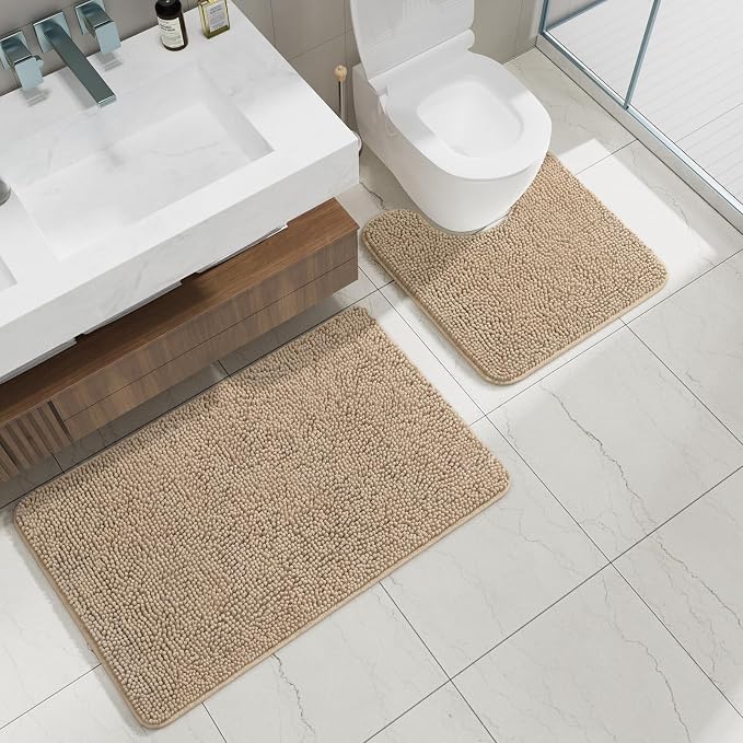 AROGAN Bathroom Rug Sets 2 Piece, Washable Bath Rug, Absorbent Soft Non Slip - Image 8