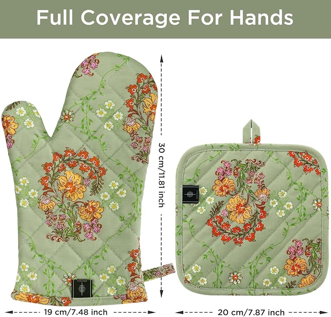 Oven Gloves Heat Resistant Potholder Set Oven Gloves - Image 2