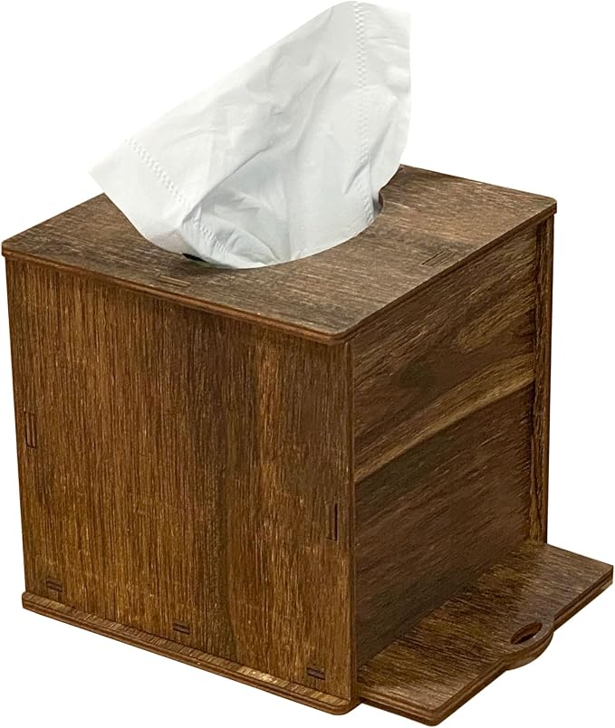 6 Pack Square Tissue Box Cover Rustic Wood Tissue Box Holder - Image 7