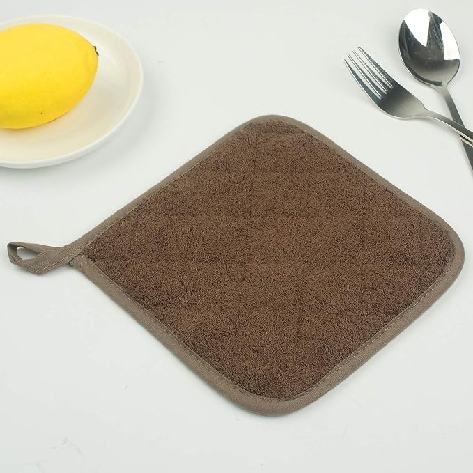 100% Cotton Kitchen Everyday Basic Terry Pot Holder Heat Resistant Coaster - Image 8
