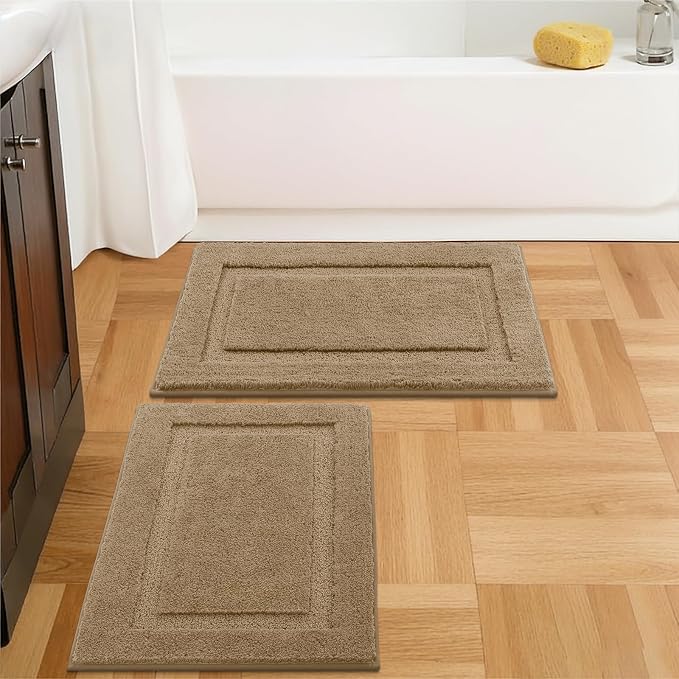 SHACOS Soft Fluffy Bathroom Rugs Sets of 2 Pieces 32x20 inch Non Slip Washable by SHACOS