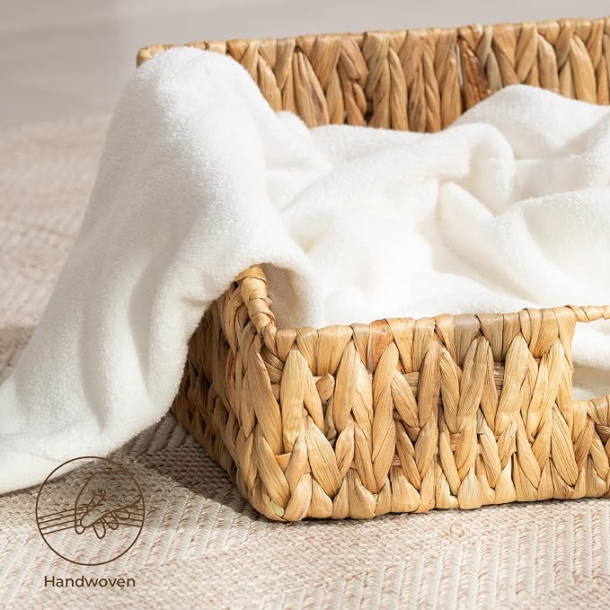 StorageWorks Pantry Baskets for Organizing, Water Hyacinth Baskets for shelves - Image 8
