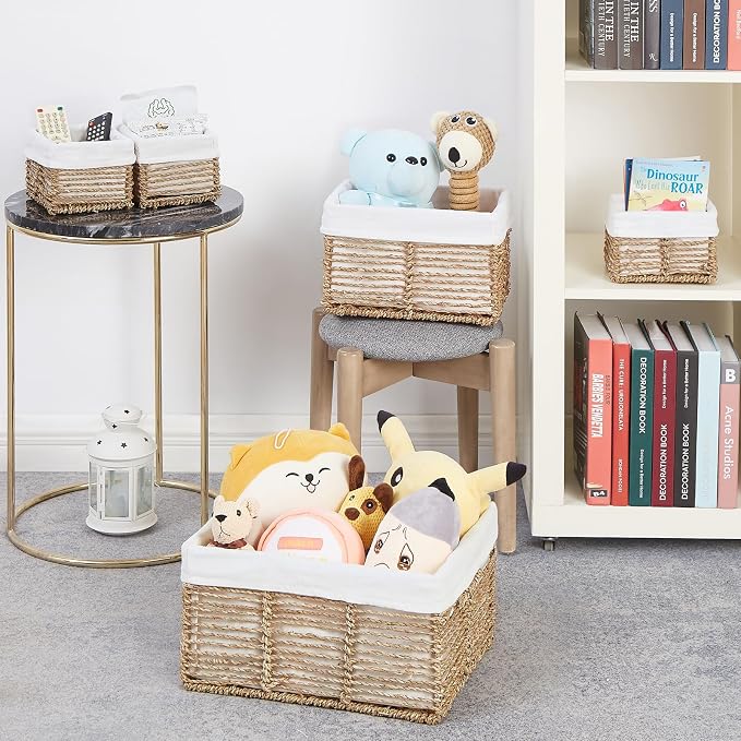 Vagusicc Wicker Storage Basket, 5 Pack Baskets - Image 2