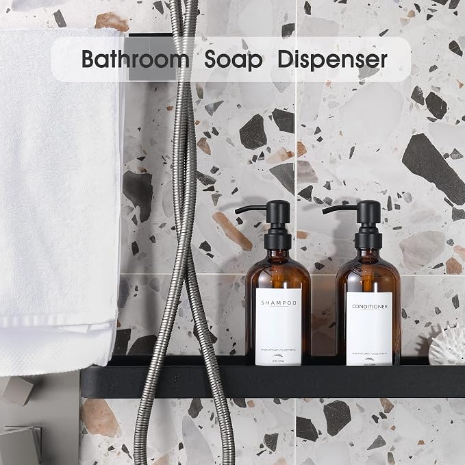 Shampoo and Conditioner Dispenser, 16.9oz Refillable Shampoo and Conditioner - Image 2