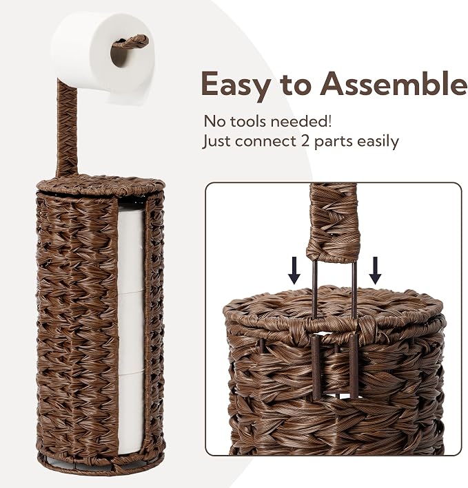 GRANNY SAYS Wicker Freestanding Toilet Paper Holder Stand - Image 5