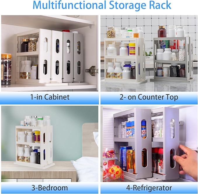 Medicine Organizer 2 Three-Decker Shelves Cabinet Storage Rack Organizer - Image 7