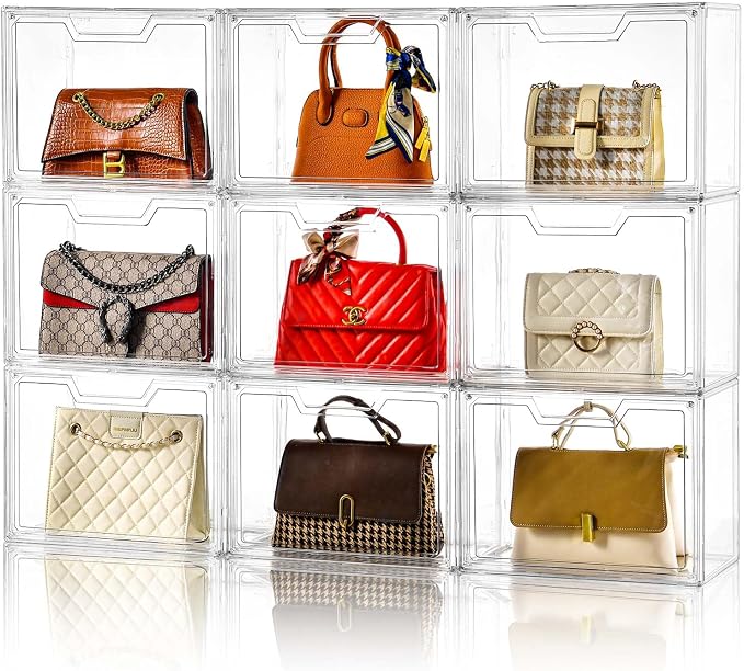 Purse Organizer for Closet, Purse Storage Box by Stebopum