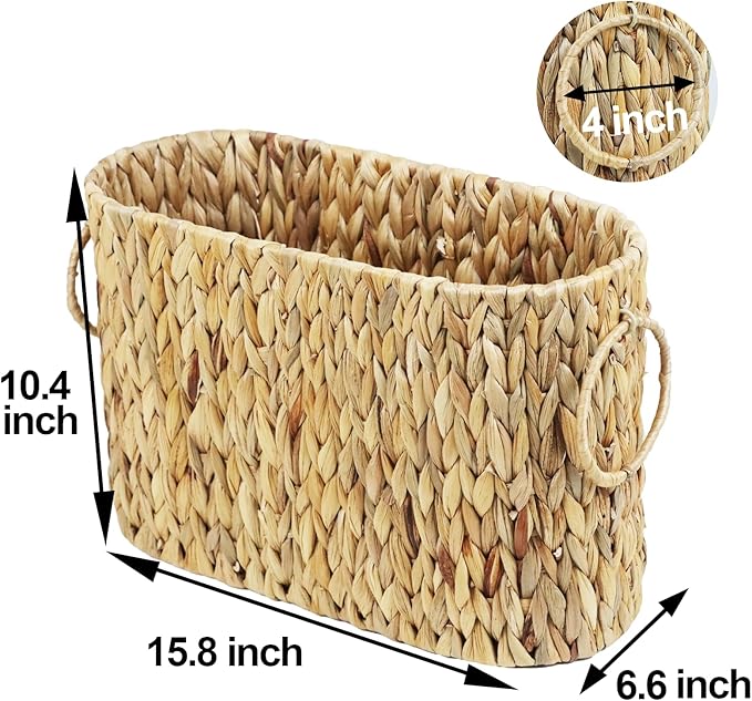 Toilet Paper Storage, Water Hyacinth Bathroom Toilet Paper Basket - Image 4