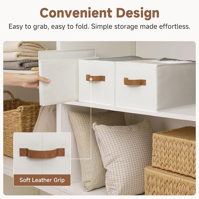 StorageWorks Closet Organizers and Storage Bins, Foldable Shelf Baskets - Image 5