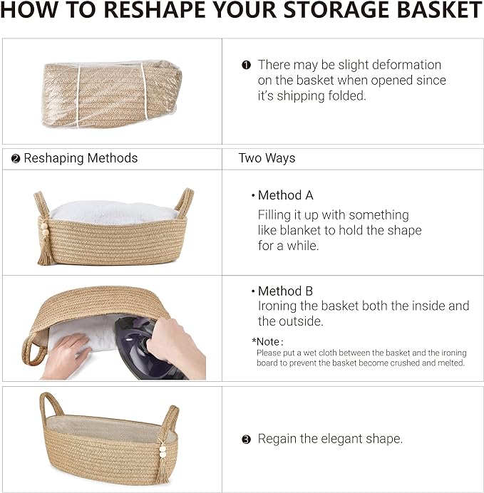 Mkono Small Storage Basket for Toilet Tank Top Boho Bathroom Decor Woven Rope - Image 5
