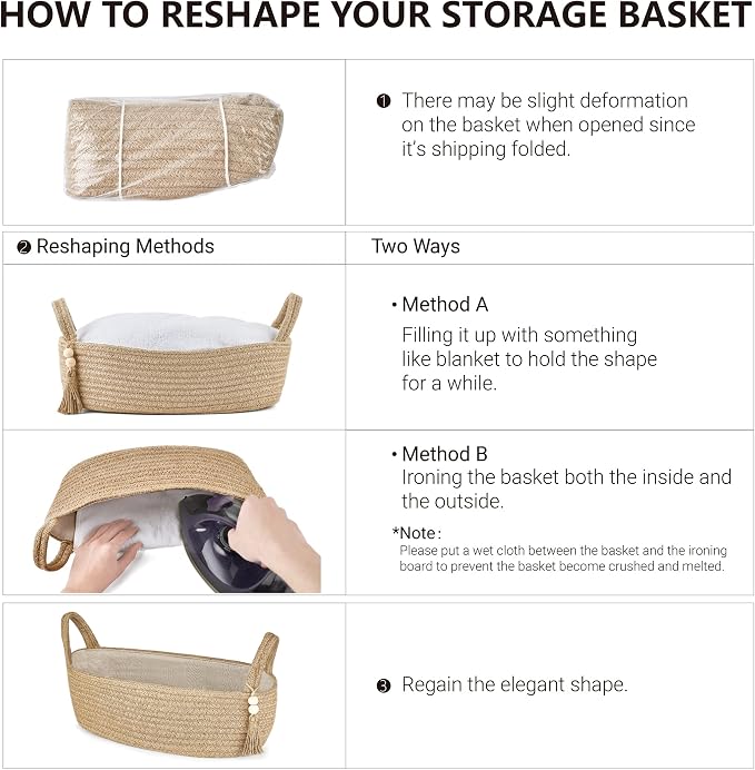 Mkono Small Storage Basket for Toilet Tank Top Boho Bathroom Decor Woven Rope - Image 4