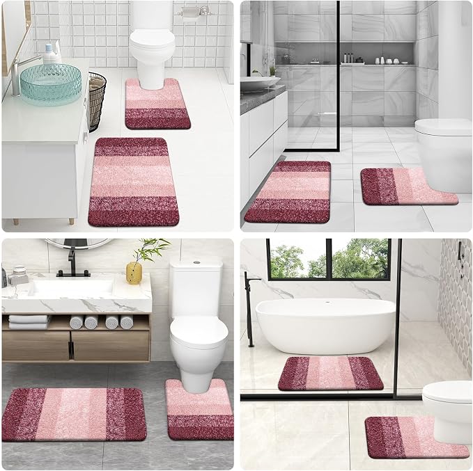 OLANLY Bathroom Rug Set 2 Piece, Soft Absorbent Microfiber Bath Mats and - Image 9